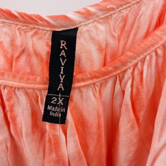 Raviya Womens Size 2X Pigment-Wash Off-The-Shoulder Swim Cover-Up in Coral $54 - Picture 5 of 7